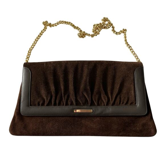 Vintage Susan Gail Suede Clutch Shoulder Bag Brown - Picture 2 of 11